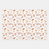 Gezellig Herfst Essentials Waterverf Patroon Inpakpapier Vel (Voorkant)