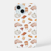 Gezellig Herfst Essentials Waterverf Patroon iPhone 15 Case (Achterkant)