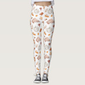Gezellig Herfst Essentials Waterverf Patroon Leggings (Voorkant)