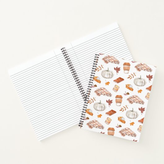 Gezellig Herfst Essentials Waterverf Patroon Notitieboek (Binnen)