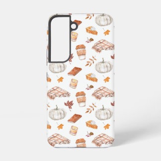 Gezellig Herfst Essentials Waterverf Patroon Samsung Galaxy Hoesje