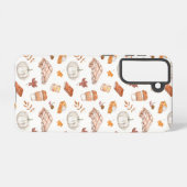 Gezellig Herfst Essentials Waterverf Patroon Samsung Galaxy Hoesje (Achterkant horizontaal)