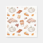 Gezellig Herfst Essentials Waterverf Patroon Servet (Voorkant)