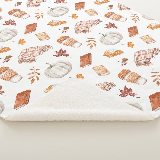 Gezellig Herfst Essentials Waterverf Patroon Sherpa Deken (3/4)
