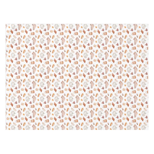Gezellig Herfst Essentials Waterverf Patroon Tafelkleed (Voorkant (Horizontaal))