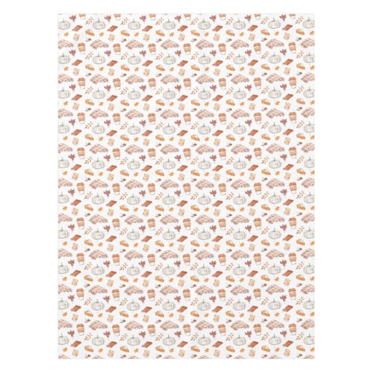 Gezellig Herfst Essentials Waterverf Patroon Tafelkleed (Voorkant)