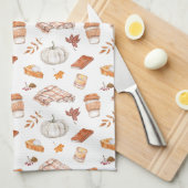 Gezellig Herfst Essentials Waterverf Patroon Theedoek (Quarter Fold)