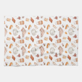 Gezellig Herfst Essentials Waterverf Patroon Theedoek (Horizontaal)