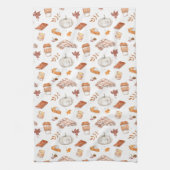 Gezellig Herfst Essentials Waterverf Patroon Theedoek (Verticaal)