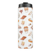 Gezellig Herfst Essentials Waterverf Patroon Thermosbeker (Voorkant)