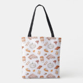 Gezellig Herfst Essentials Waterverf Patroon Tote Bag (Achterkant)