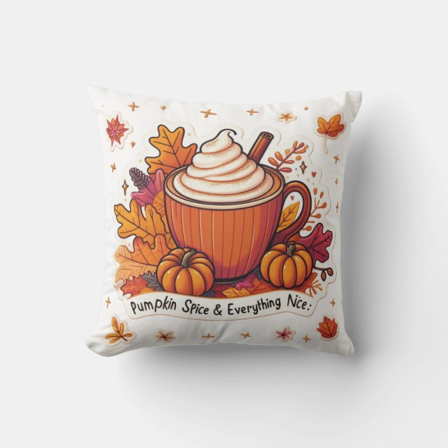 Gezellig Herfst Home Decor Pompoen Spice Kussen (Voorkant)