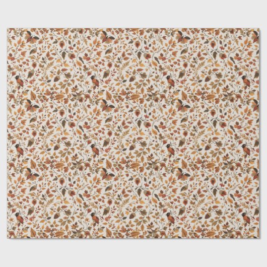 Gezellig herfstinpakpapier cadeaupapier (Vlak)