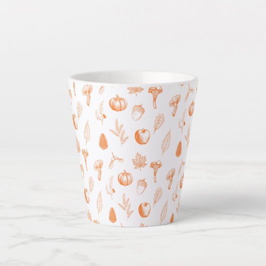 Gezellig Herfstpatroon Latte Mok (Voorkant)