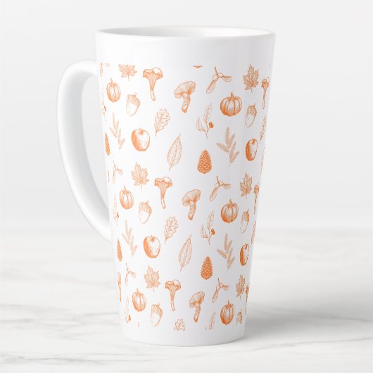 Gezellig Herfstpatroon Latte Mok (Linkerhoek)