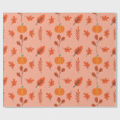 Gezellig herfstpompoenblad Naadloos inpakpapier (Vlak)