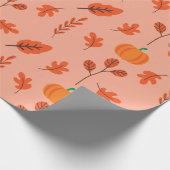 Gezellig herfstpompoenblad Naadloos inpakpapier (Hoek)