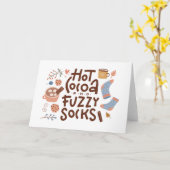 Gezellig hete chocolademelk en wollige sokken ontw kaart (Gele Bloem)