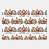 Gezellig Highland Koe Boerderij Dier Vrolijk Kerst Inpakpapier Vel (Voorkant 2)