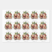 Gezellig Highland Koe Boerderij Dier Vrolijk Kerst Inpakpapier Vel (Voorkant)