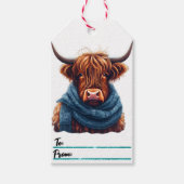 Gezellig Highland koe kerst label Cadeaulabel (Voorkant)