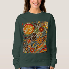 Gezellig Honingraat en Bloemen Patroon Sweatshirt