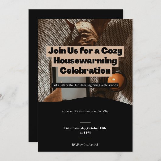 Gezellig Housewarming Celebration op maat Kaart (Voorkant / Achterkant)