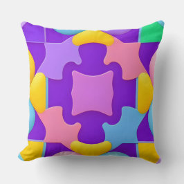 Gezellig huis Geometrisch Abstract Paars Modern de Kussen