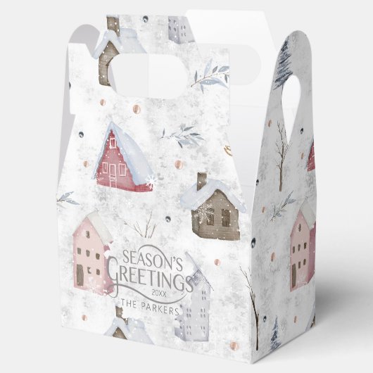 Gezellig Huis Kerstmis Roze ID985 Bedankdoosjes (Geopend)