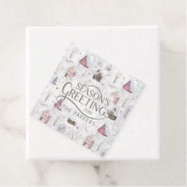 Gezellig Huis Kerstmis Roze ID985 Bedankjes Labels