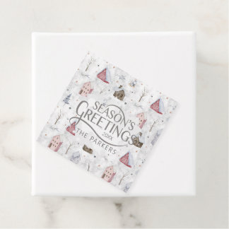 Gezellig Huis Kerstmis Roze ID985 Bedankjes Labels