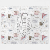 Gezellig Huis Kerstmis Roze ID985 Fleece Deken (Voorkant (Horizontaal))