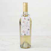 Gezellig Huis Kerstmis Roze ID985 Flessenhanger (Op fles)