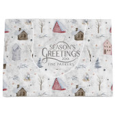 Gezellig Huis Kerstmis Roze ID985 Groot Cadeauzakje (Voorkant)