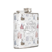 Gezellig Huis Kerstmis Roze ID985 Heupfles (Rechts)