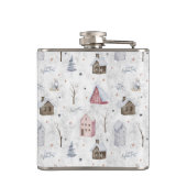 Gezellig Huis Kerstmis Roze ID985 Heupfles (Achterkant)