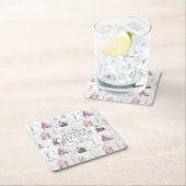 Gezellig Huis Kerstmis Roze ID985 Kartonnen Onderzetters (Insitu)