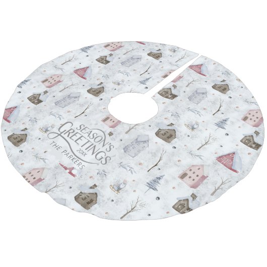 Gezellig Huis Kerstmis Roze ID985 Kerstboom Rok (Gekanteld)