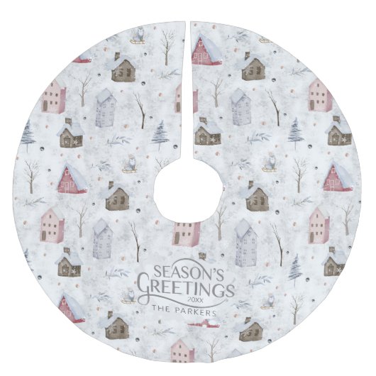 Gezellig Huis Kerstmis Roze ID985 Kerstboom Rok (Voorkant)