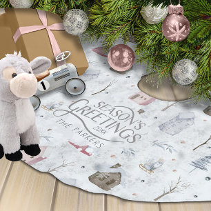 Gezellig Huis Kerstmis Roze ID985 Kerstboom Rok