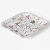 Gezellig Huis Kerstmis Roze ID985 Papieren Bordje (Gebogen)