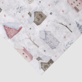 Gezellig Huis Kerstmis Roze ID985 Tissuepapier (Detail)