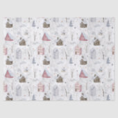 Gezellig Huis Kerstmis Roze ID985 Tissuepapier (Voorkant)