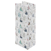 Gezellig Huis Kerstmis Roze ID985 Wijn Cadeautas (Achterkant Gekanteld)