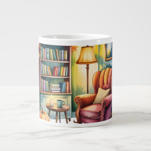 Gezellig huis leesfles — ingelijste wand grote koffiekop