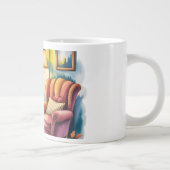 Gezellig huis leesfles — ingelijste wand grote koffiekop (Rechts)