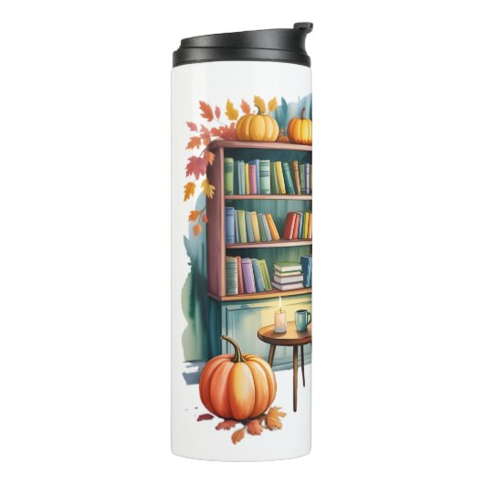 Gezellig huis leesfles — ingelijste wand  thermosbeker (Gedraaid links)