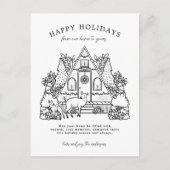 Gezellig huis met herten feestdagenkaart (Voorkant)