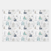 Gezellig Huis Roze/Blauwgroen Twig & Pinecone ID98 Inpakpapier Vel (Voorkant 2)