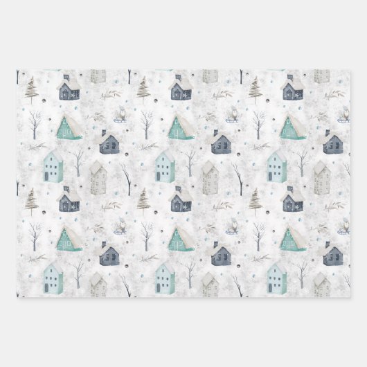 Gezellig Huis Roze/Blauwgroen Twig & Pinecone ID98 Inpakpapier Vel (Voorkant 2)